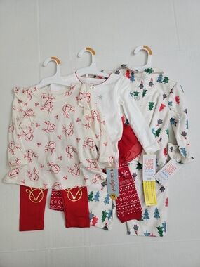 Carter's Holiday Tree & Reindeer Kids Pajama Set - Red, White, Green
